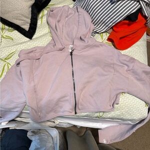 ALO Yoga Light Purple Cropped Hoodie
